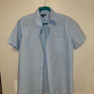 Express Blue Casual Button Down Shirt